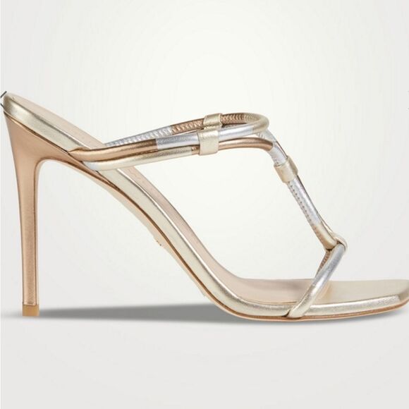Stuart Weitzman Women's Gold and Silver Heels Size 9.5 New In The Box/Dustbag - Picture 5 of 9